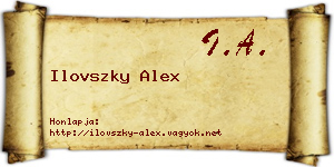 Ilovszky Alex névjegykártya